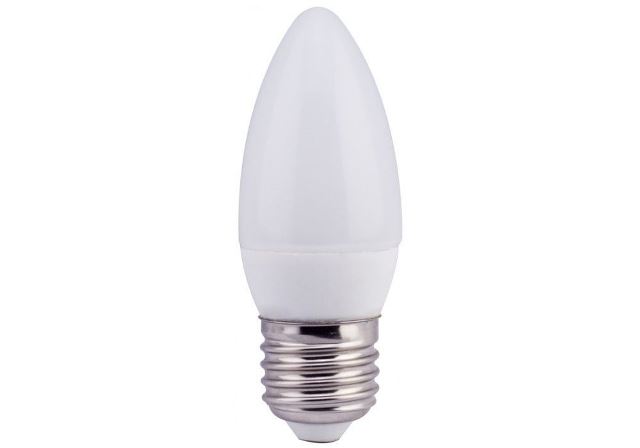Лампа ОНЛАЙТ светодиодная LED 7вт E27 белый матовая свеча (SBC3707)