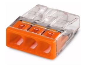 Клемма WAGO 3x2,5 оранжевая/прозрачная