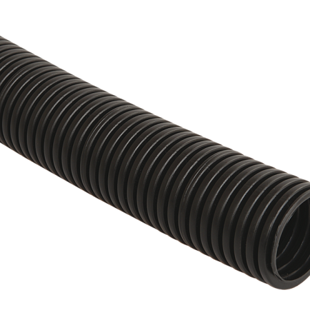 Труба ПНД 20мм гофрированная с протяжкой легкая черная (100м) 