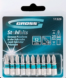 Набор бит GROSS 25 мм (шлиц PH1) (10шт)