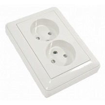 Systeme Electric W59 Розетка двойная скрытая без заземления 16А белая RS16-254-18 