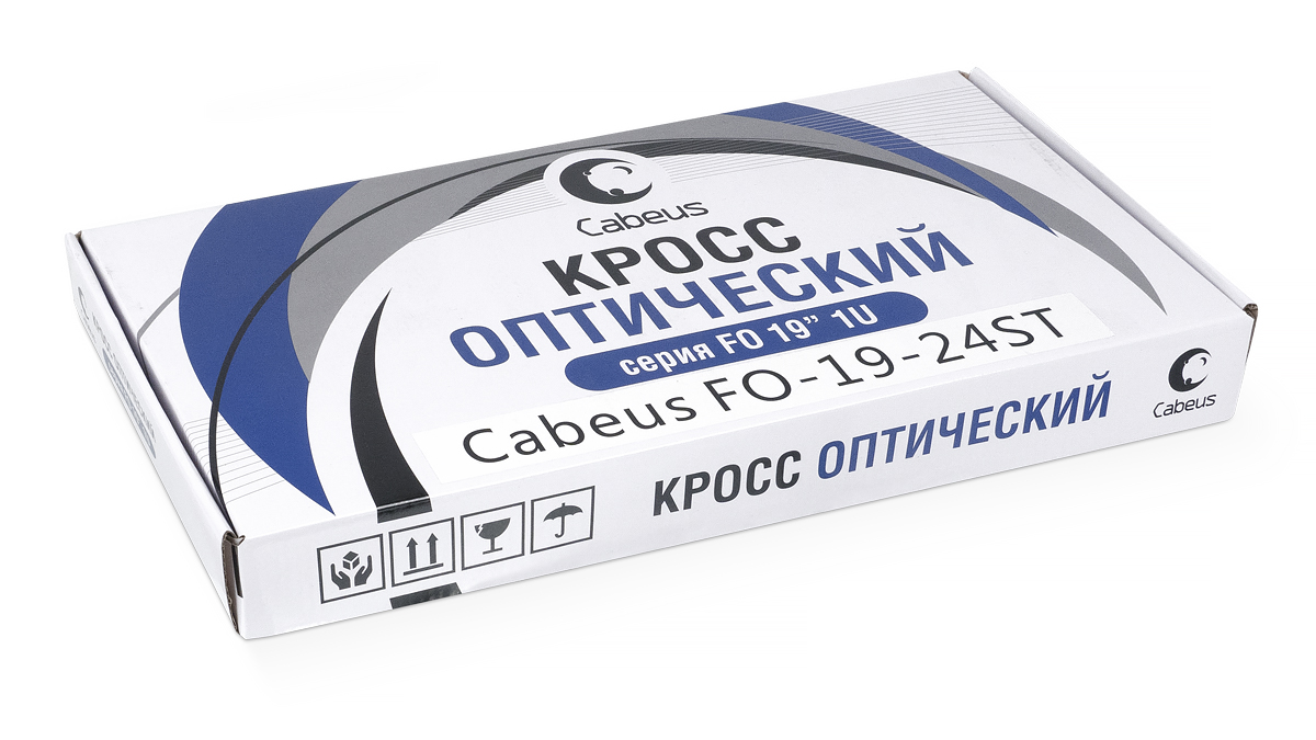 Кросс бокс оптический Cabeus FO-19-24ST 19&amp;amp;amp;amp;quot; на 24 ST (FC) серый