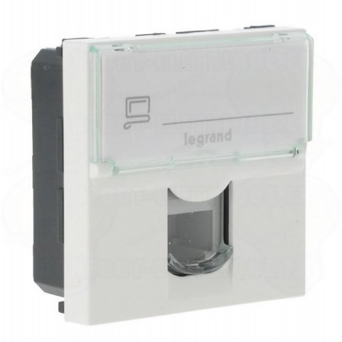 Розетка Legrand Mosaic белая телефонная RJ11 2 модуля 4 контакта (078731)