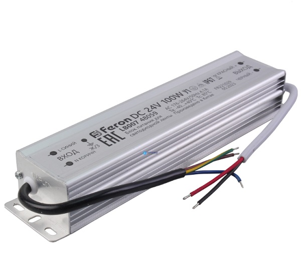 Драйвер светодиодный LED 100w 24v IP67 FERON LB007 48059