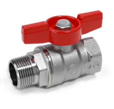 Кран шаровой латунь хром R254D Ду20 Ру42 ВР/НР 3/4" бабочка Giacomini R254X004