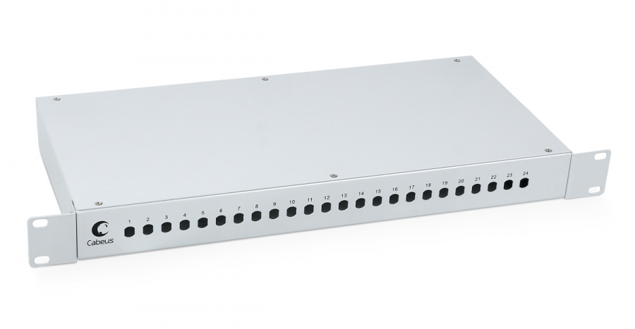 Кросс бокс оптический Cabeus FO-19-24ST 19&amp;amp;amp;amp;quot; на 24 ST (FC) серый