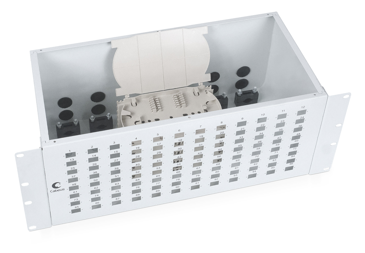 Кросс бокс оптический Cabeus FO-19-96SC 19&amp;amp;amp;amp;quot; на 96 SC (LC duplex) серый