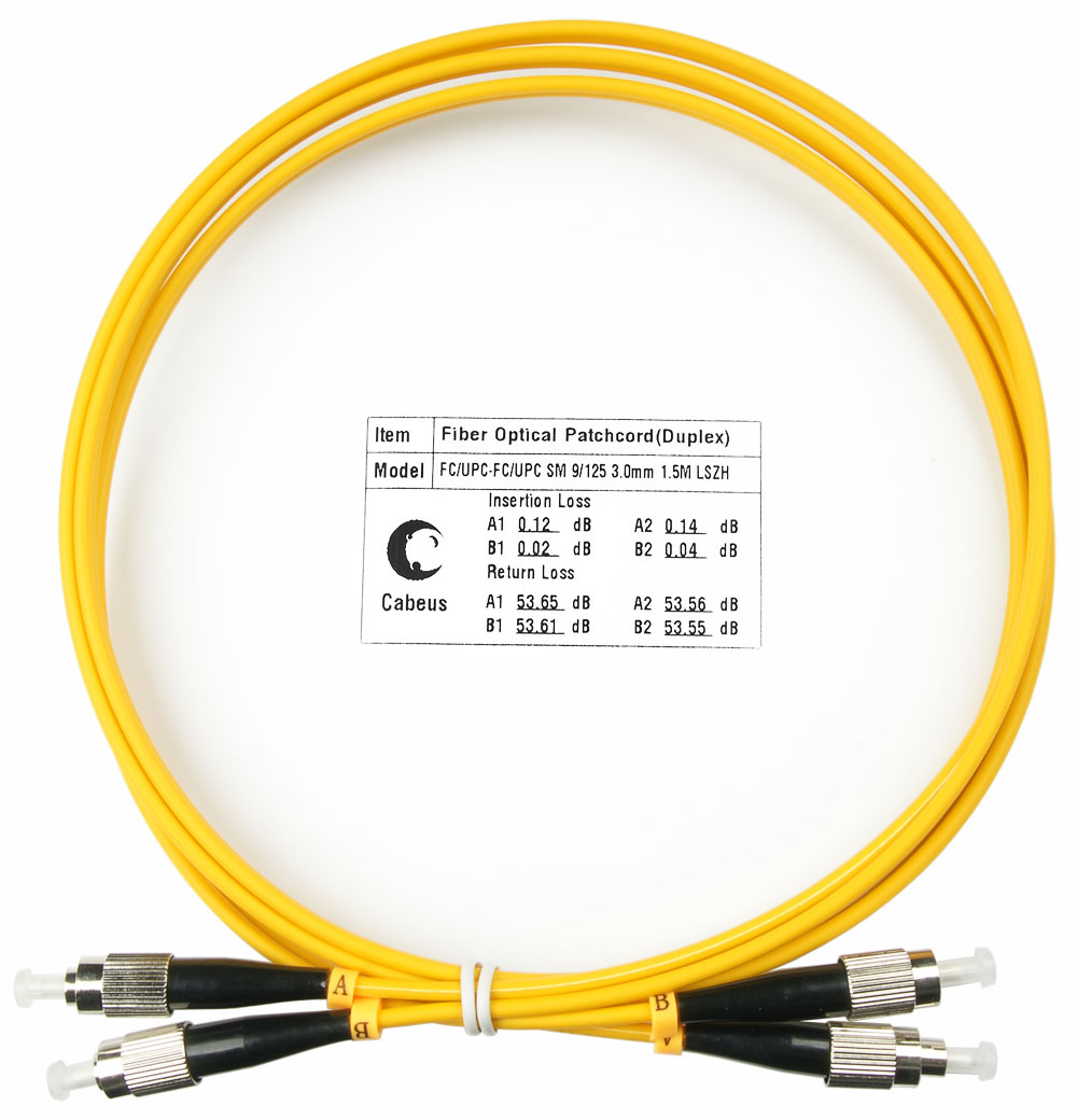 Патч-корд оптический FC-FC Cabeus FOP(d)-9-FC-FC-1,5m 9/125 1,5  метра